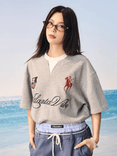 Faux Layered Jersey - Inspired Embroidered V - Neck Tee - COPPING THREADS - Harsh and Cruel